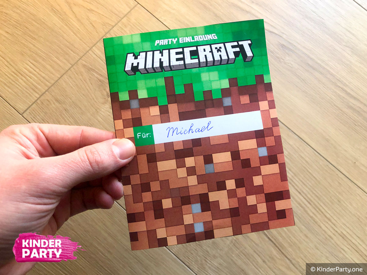 DIY Minecraft-Einladungen kostenlos ausdrucken