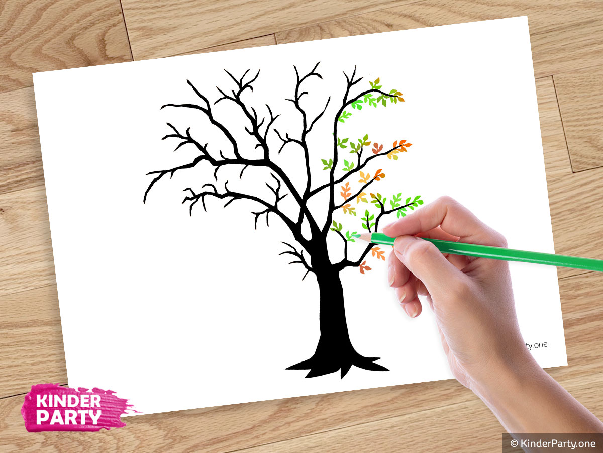 gezeichneter Baum ohne Blätter zum Ausdrucken