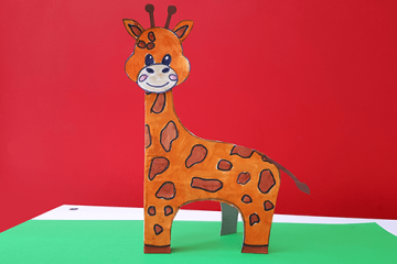 Eine nette Giraffe zum Nachbasteln im Kindergarten