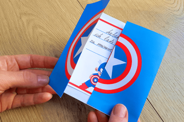 Avengers Einladungskarten mit Captain America basteln