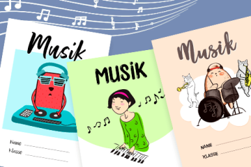 Druckbare Musik Deckblätter für die Schule