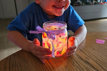 DIY Windlicht für den Fasching</br> mit Kindern basteln