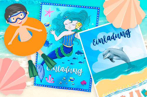 DIY Muschel-Einladung für Meerjungfrau Kindergeburtstag