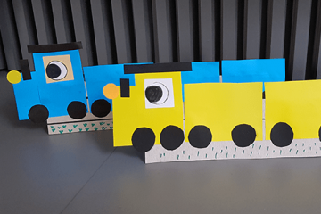 Eisenbahn aus Papier mit Kindern basteln