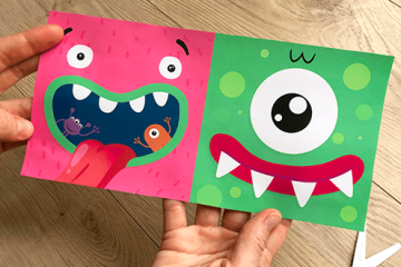 PDF-Vorlage für lustige Monster-Einladungskarten