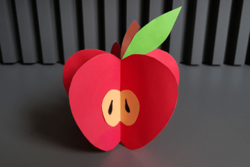 3D Apfel zum Basteln im Kindergarten