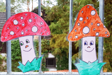 Fliegenpilz als Fensterbild basteln – DIY für die Kinder