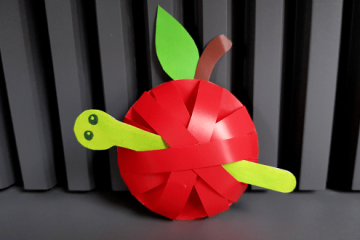 3D Apfel mit Wurm basteln