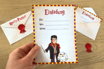 Originelle PDF-Einladung für Harry Potter Kindergeburtstag