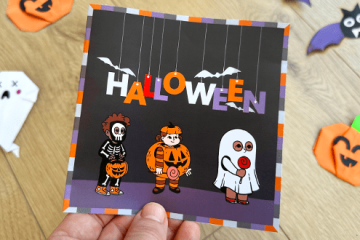 Süße Halloween Einladungskarte für die Kinder in der Kita