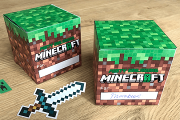 DIY Druckvorlagen für Minecraft-Einladungskarten