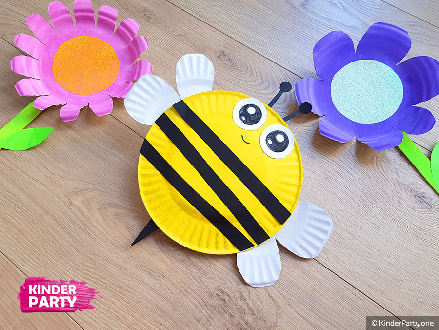 Einfache Bastelei für Kinder - Biene aus Papier 